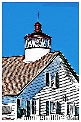 Bass River Light Tower Atop the Lighthouse Inn - Digital Paintin